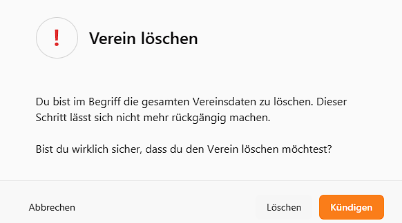 Verein löschen Bild 1