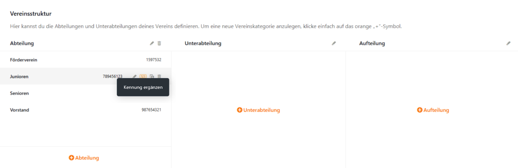Vereinskennung