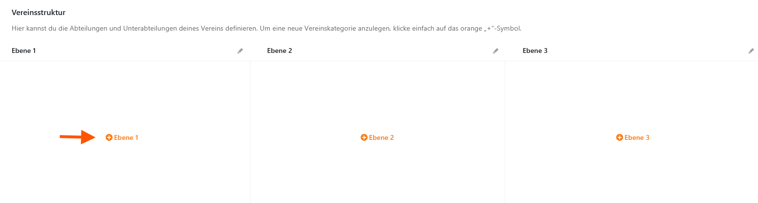 MeinVerein Vereinsstruktur Hauptabteilungen anlegen Bild 1