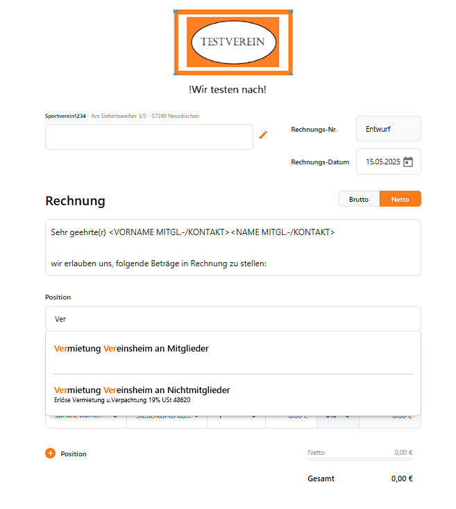 Bespiel Suche Leistungen