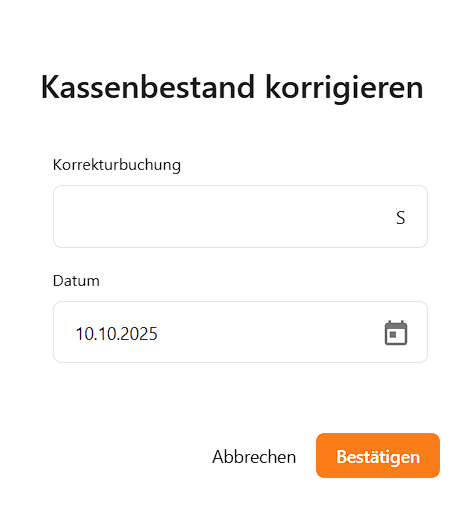 Korrekturbuchung Fenster