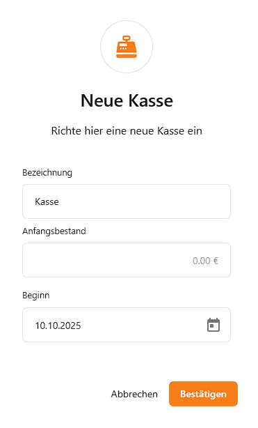Neues Kassenbuch anlegen