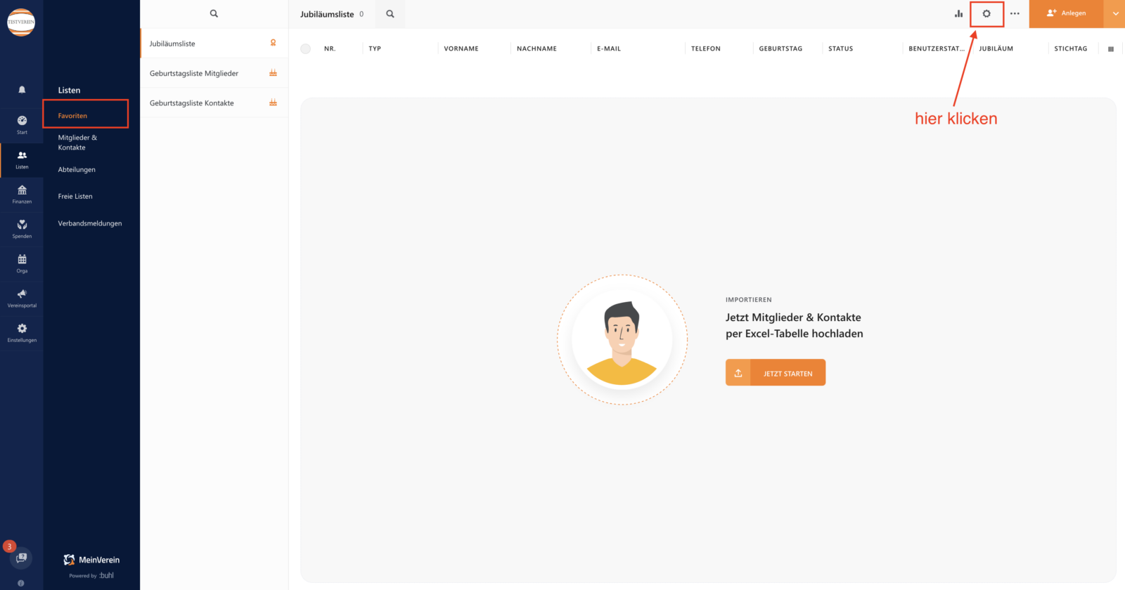 Jubiläen anpassen WISO MeinVerein Web