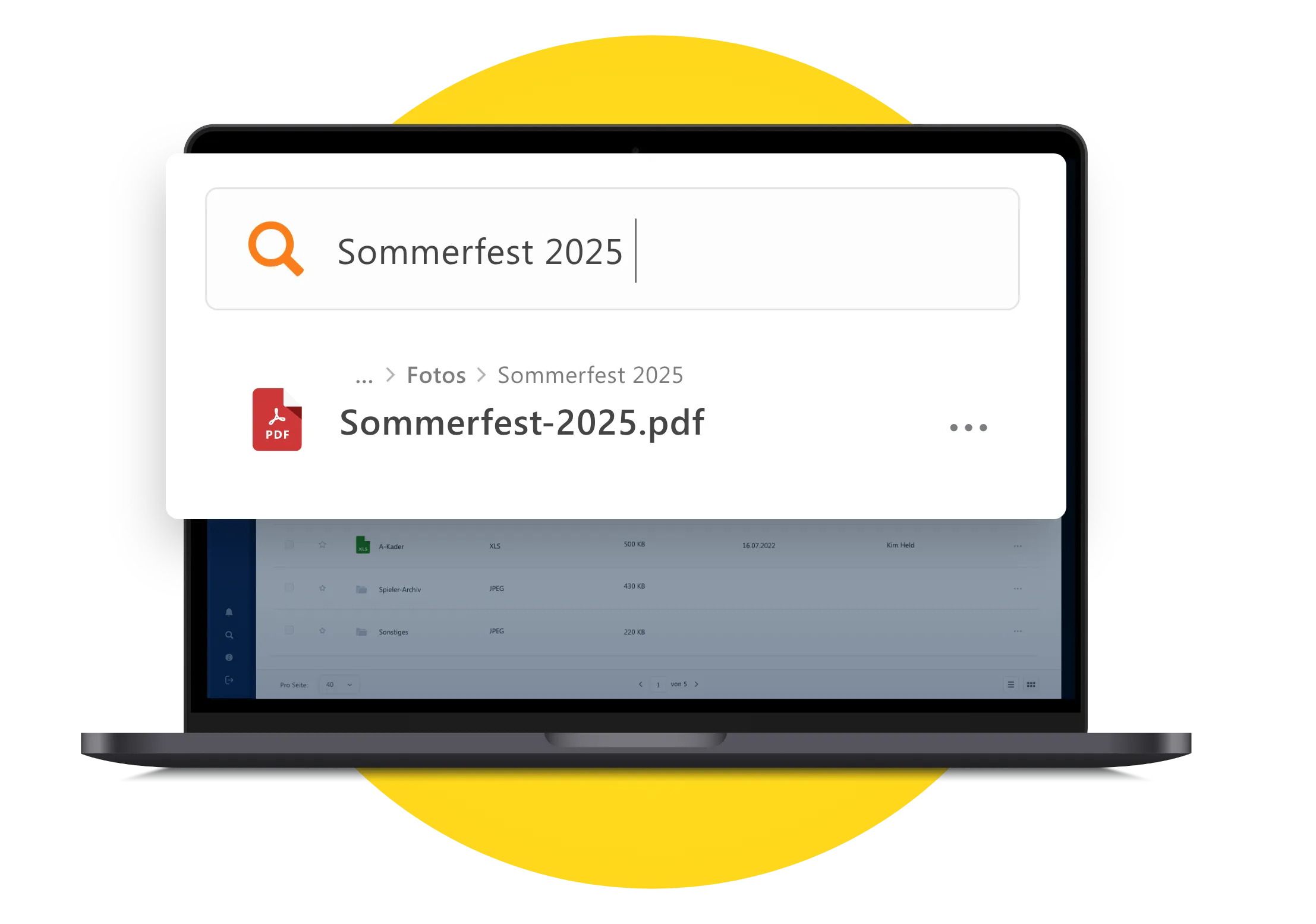 MeinVerein Dokumentenmanagement integrierte Suche