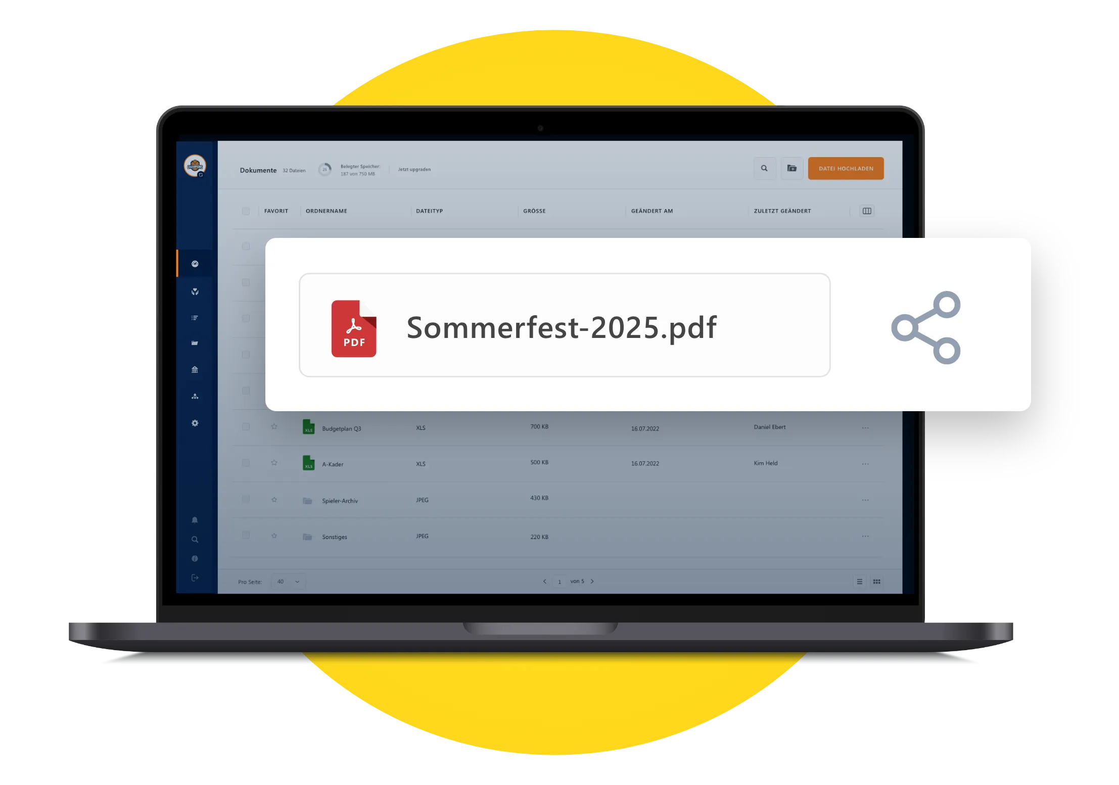 MeinVerein Dokumentenmanagement Dateien teilen