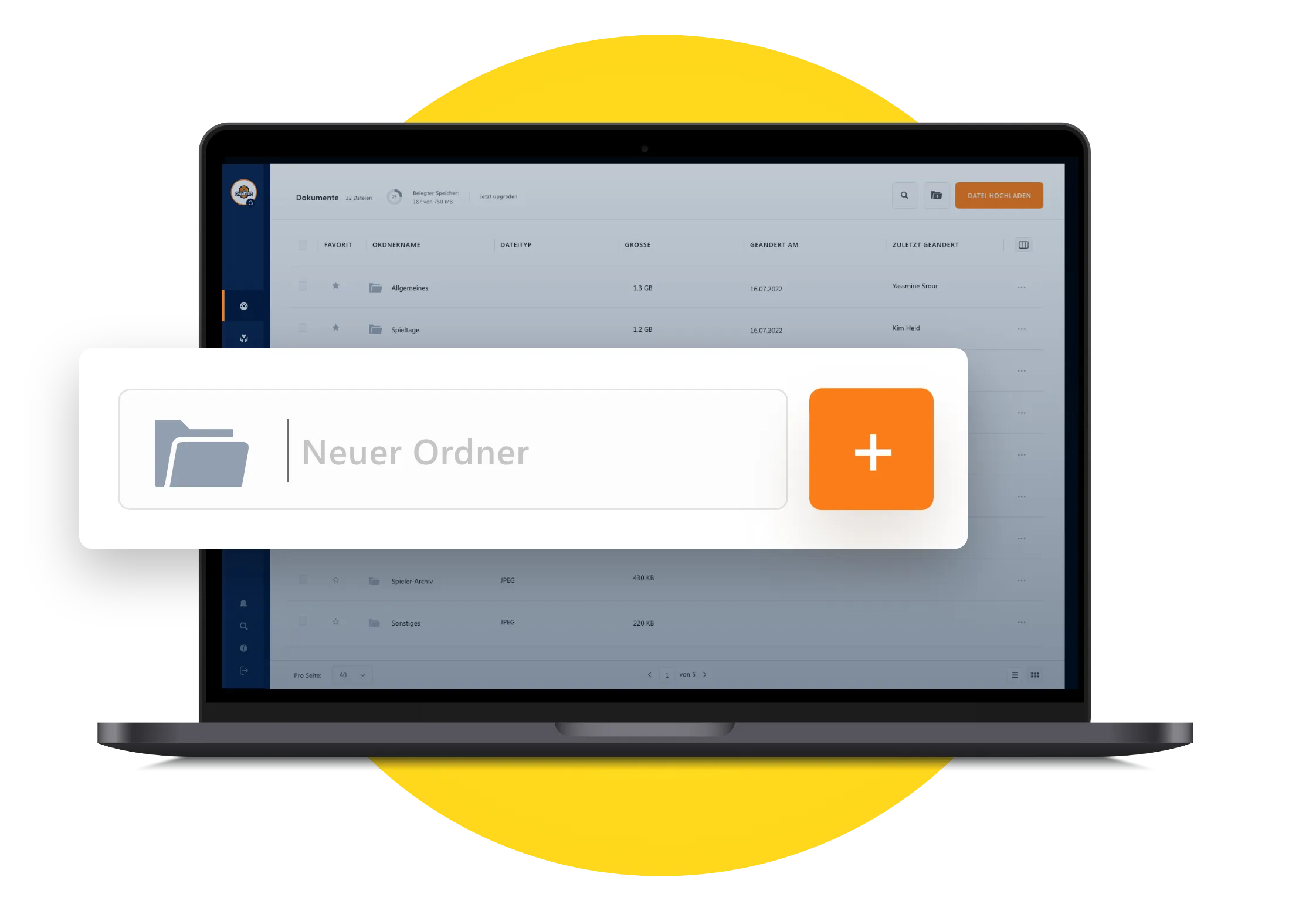 MeinVerein Ordner erstellen und bearbeiten