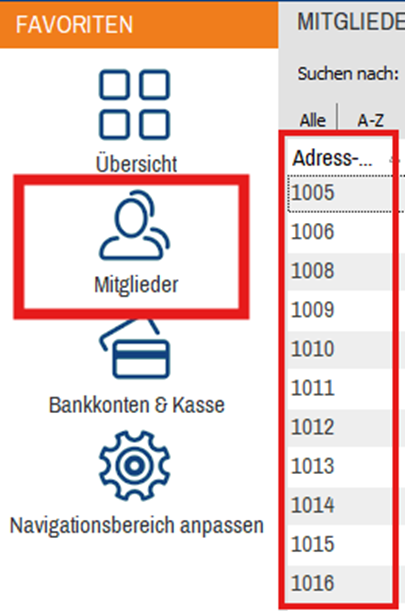 Mitgliedsnummern