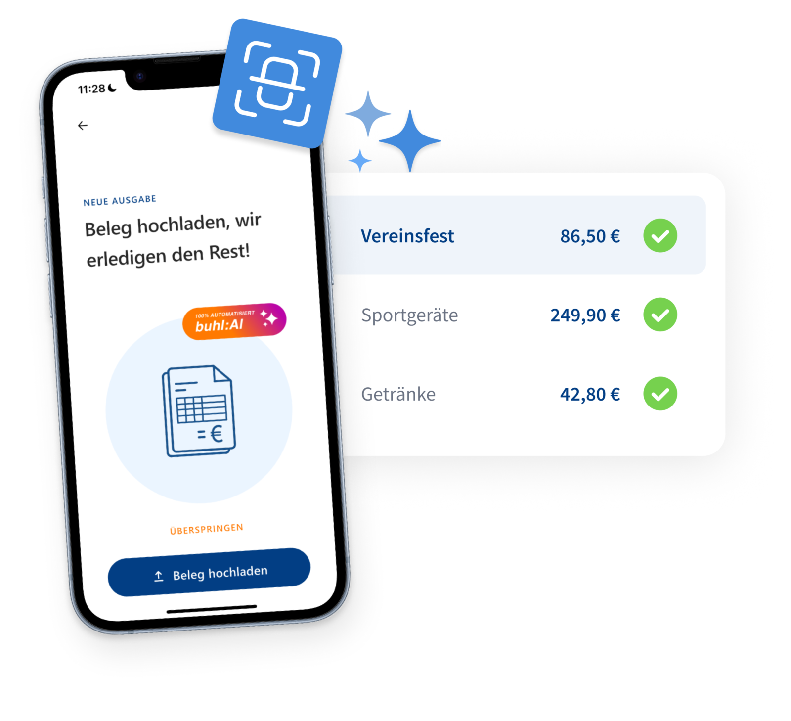 MeinVerein App, Beleg hochladen